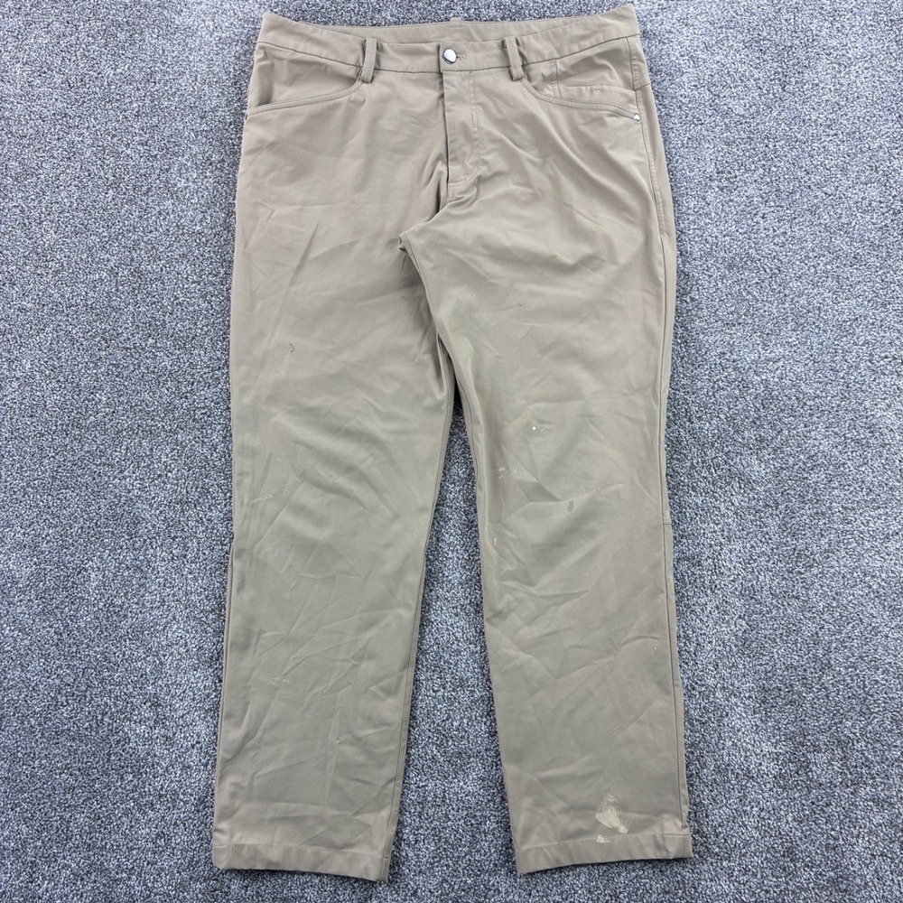 Lululemon Pants Mens 34x30 Beige ABC Slim Fit Performance Warpstreme